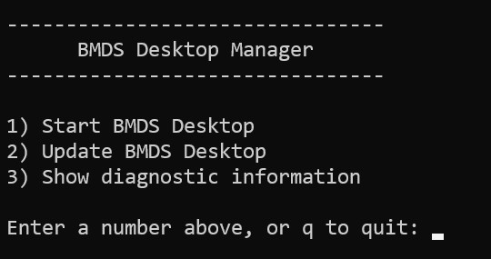 BMDS Desktop Manager