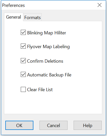 Preferences - General Tab