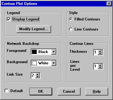 Contour Plot Options Dialog in EPANET