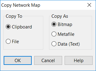 Copy Network Map Dialog in EPANET