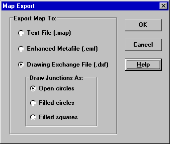 Map Export Dialog in EPANET