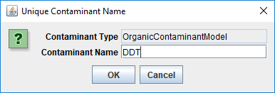 Unique Contaminant Name Dialog