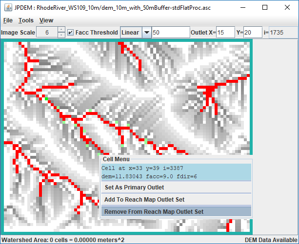 Remove an outlet cell mouse menu item
