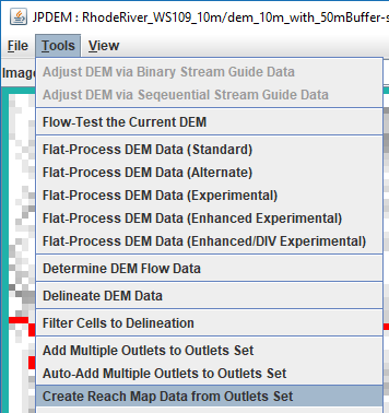 Create Reach Map menu item