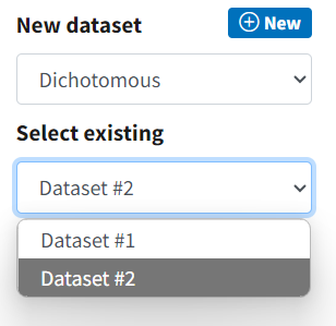 Picklist showing multiple datasets for selection