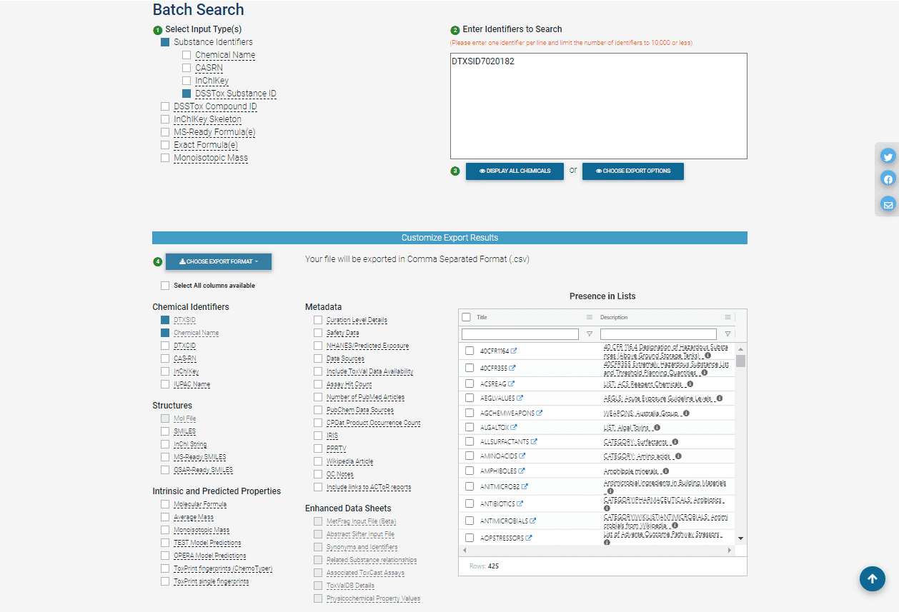 Figure 3: CCD Batch Search Customized Export